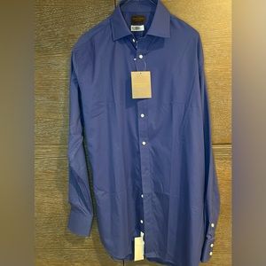 THOMAS DEAN NEW  long sleeve button down shirt for man blue ( 16L)